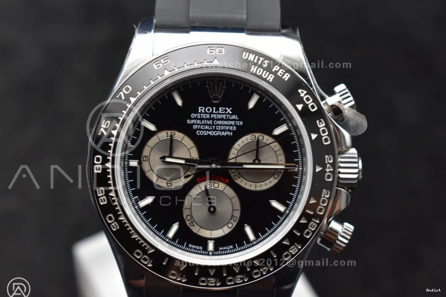 1:1 QF Daytona Edition Oysterflex 126519 Dial (Weighted) V6 Silver SH4131 Strap on Black Best 0128